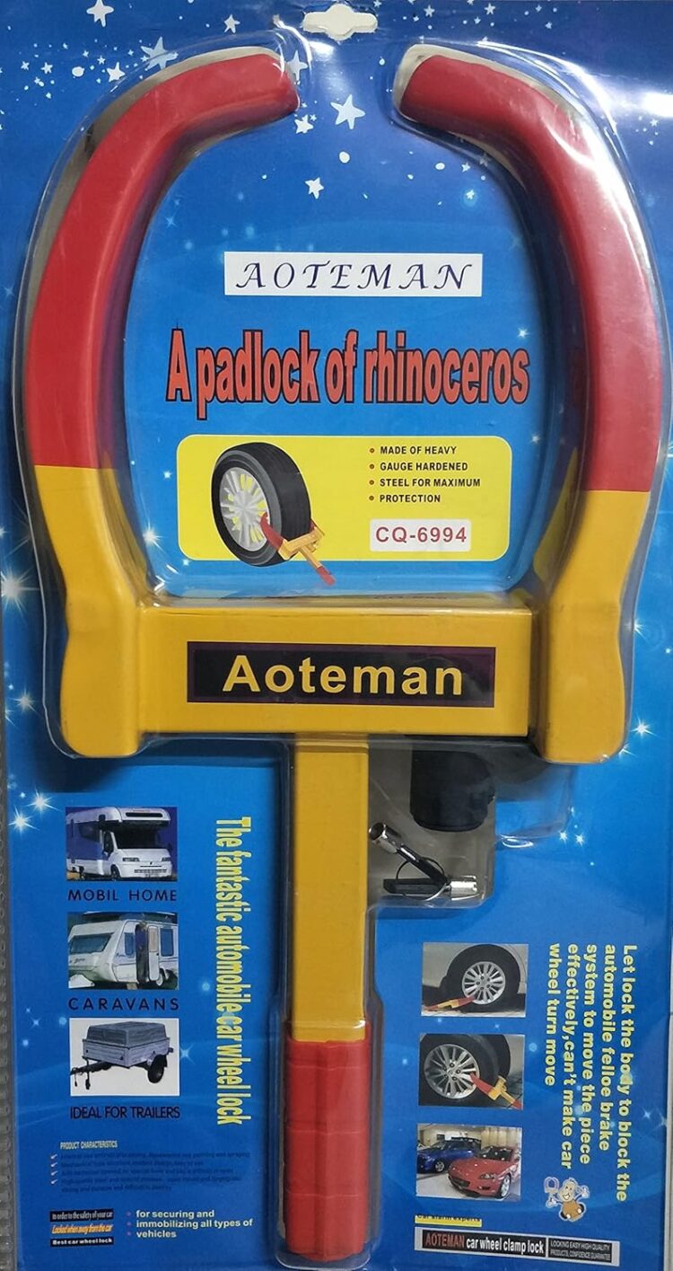 Heavy Duty Anti-Theft Tyre Wheel Clamp Lock for trailers caravans cars